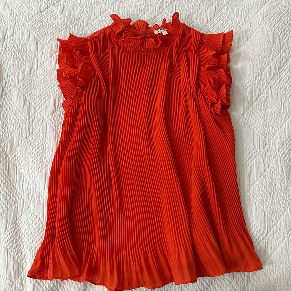 TCEC Pleated Ruffle Top - Picture 2 of 7